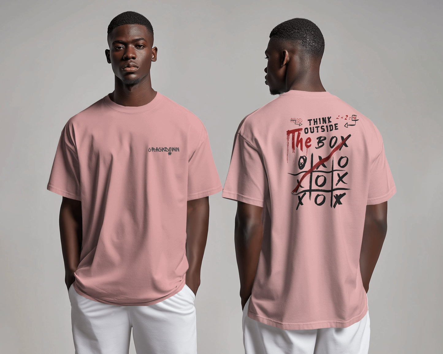 a salmon pink oversized t shirt