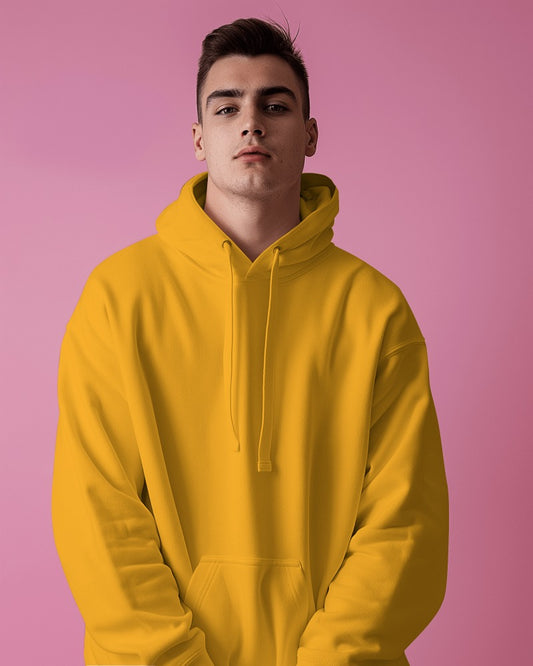 HOODIE SOLID MUSTARD COLOUR