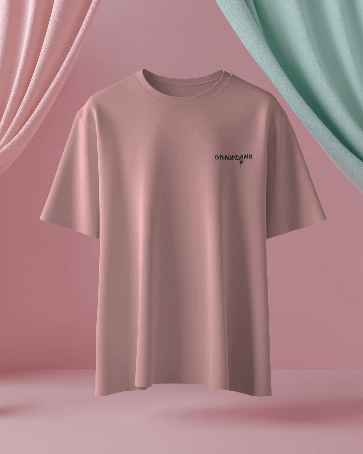 a salmon pink oversized t shirt